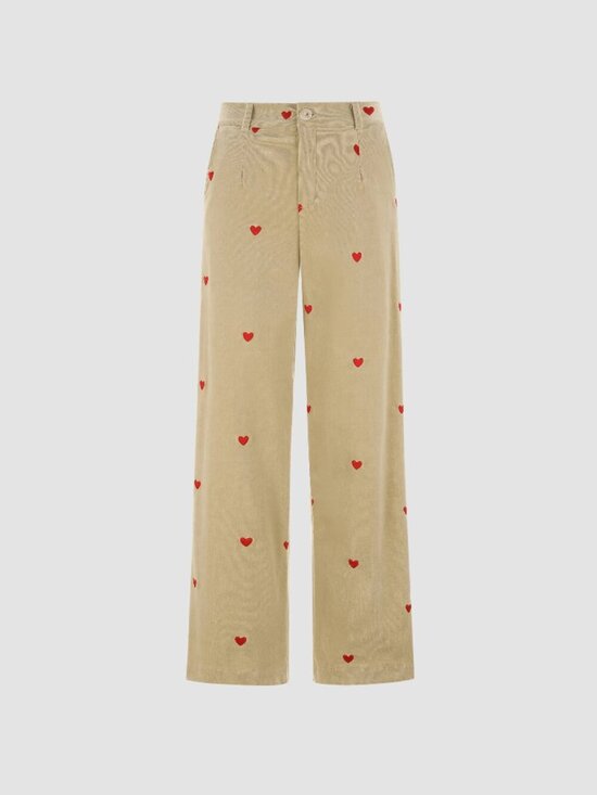 Cider Pants - Cider "Uncontrollably In Love" Corduroy Pants Womens Medium (See Measurements)